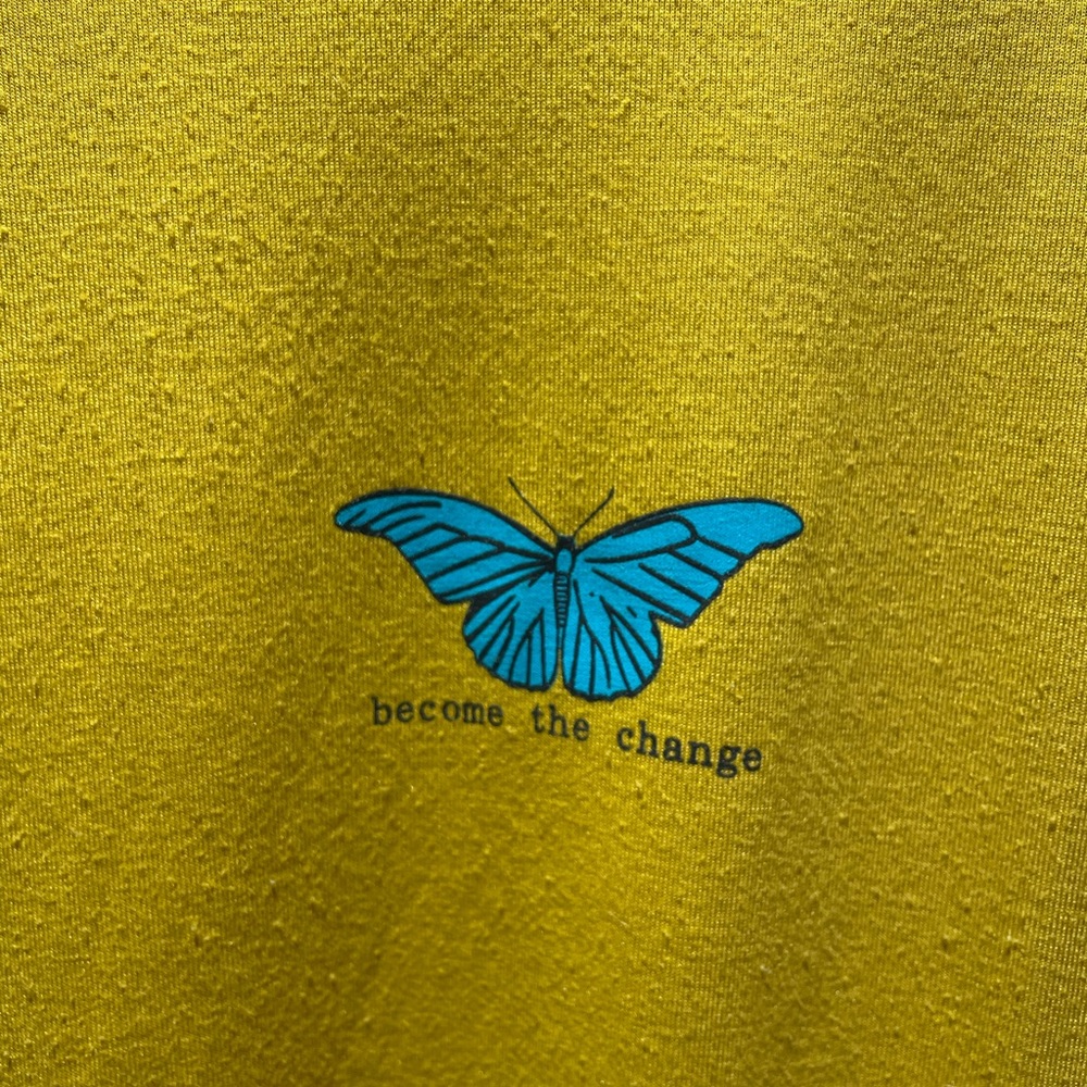 Shein “Be The Change” yellow oversized tee
